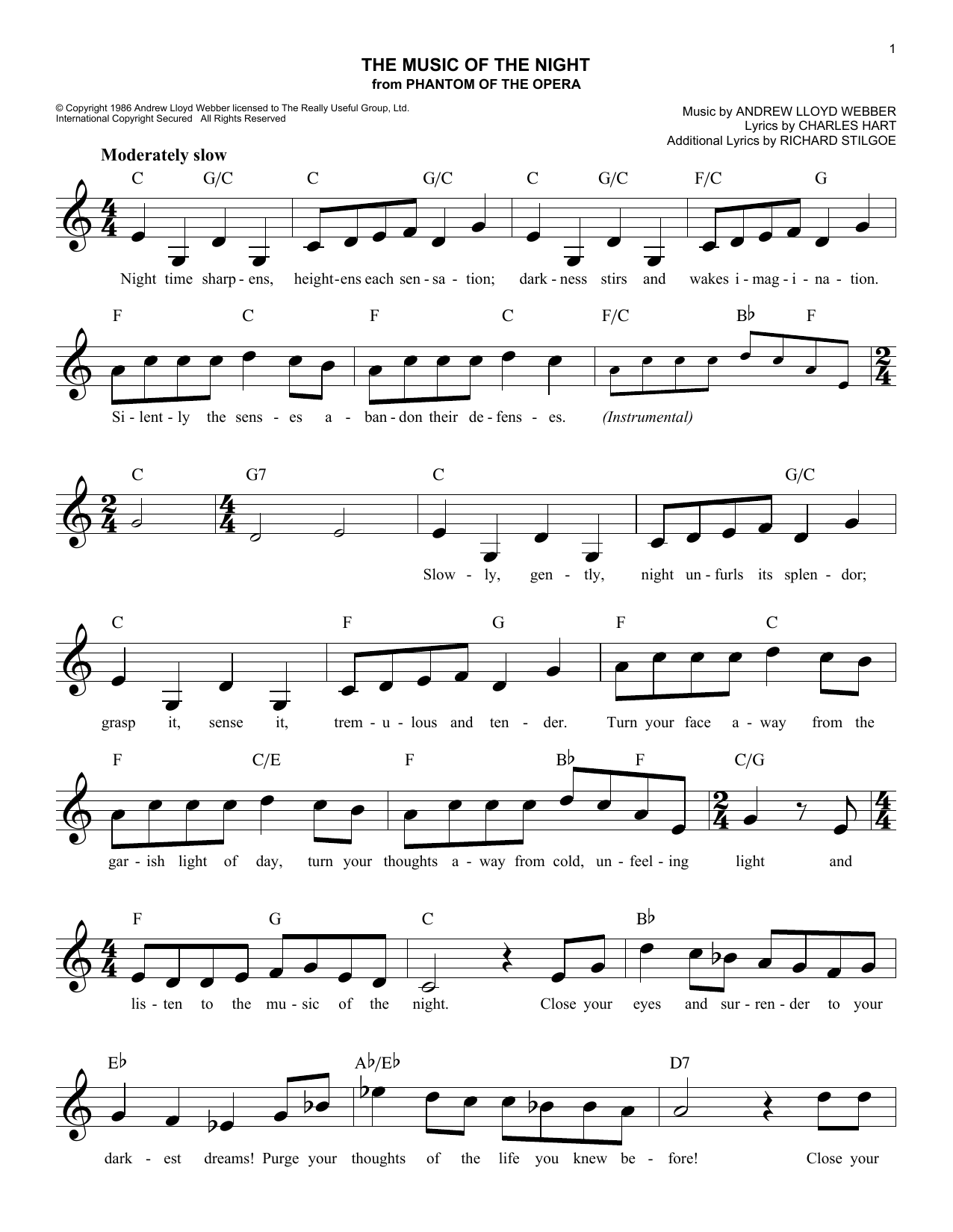 Product picture to: The Music Of The Night (from The Phantom Of The Opera)