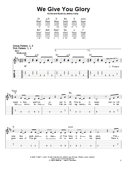 Product gallery: Page 1 of 1 We Give You Glory, Jeremy Camp