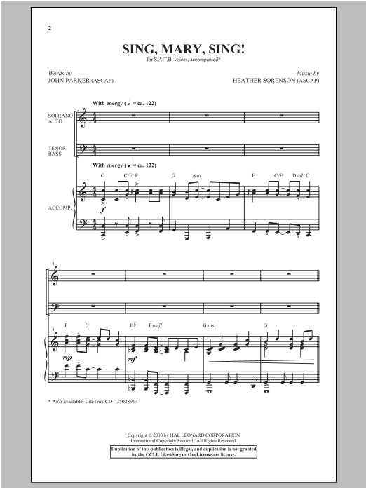 Product gallery: Page 1 of 1 Sing, Mary Sing!, Heather Sorenson