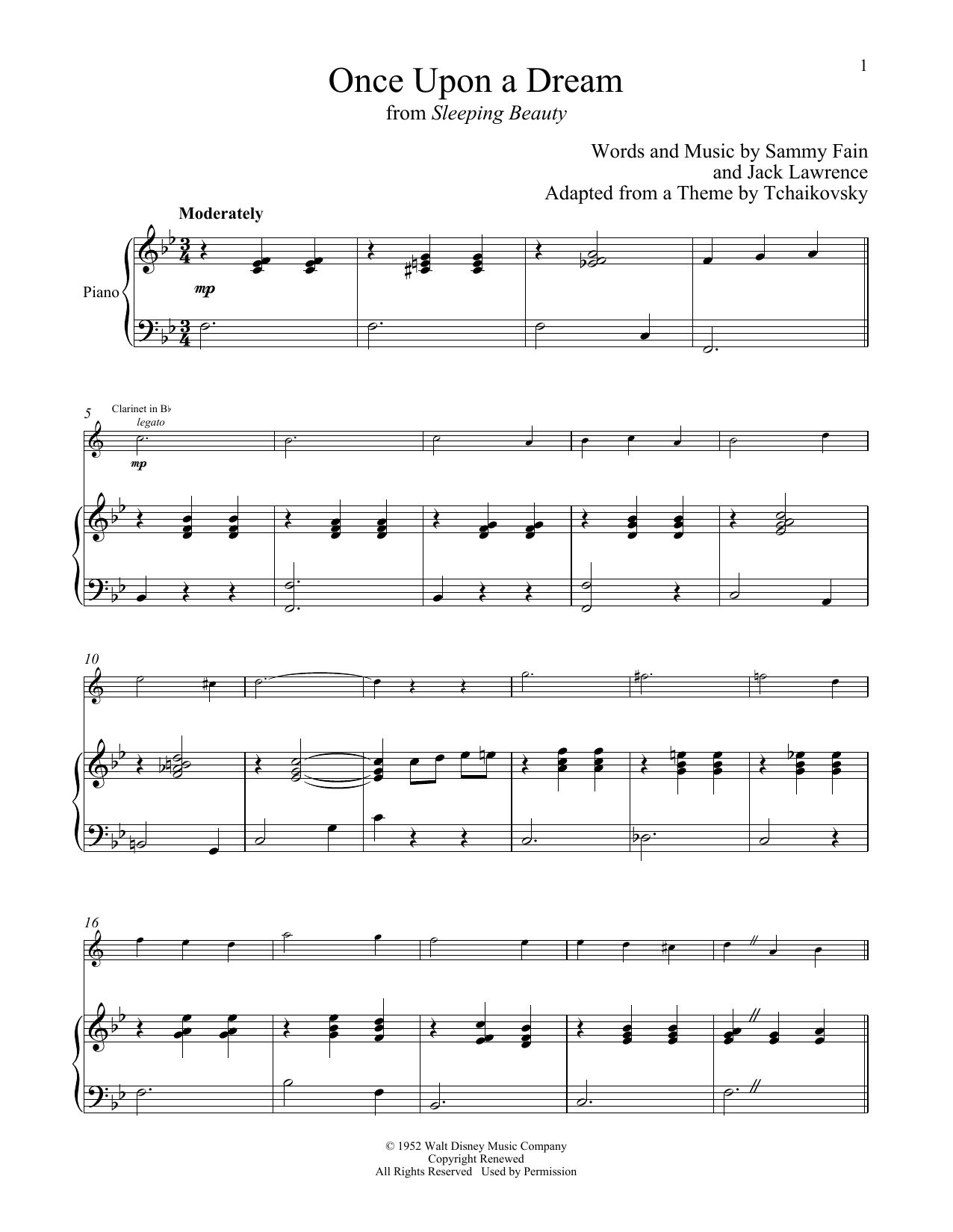 Produktbild zu:  Once Upon A Dream (from Sleeping Beauty) - Sammy Fain & Jack Lawrence