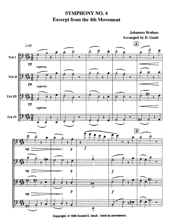 Produktgalerie: Seite 1 von 8 Sinfonie Nr. 4 – Ausschnitt aus dem 4. Satz, , Posaunen Quartett