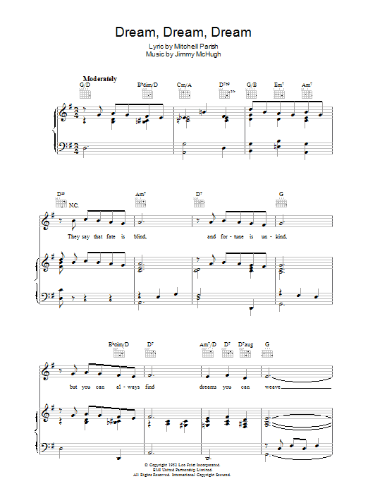 Product gallery: Page 1 of 1 Dream Dream Dream, Jimmy McHugh
