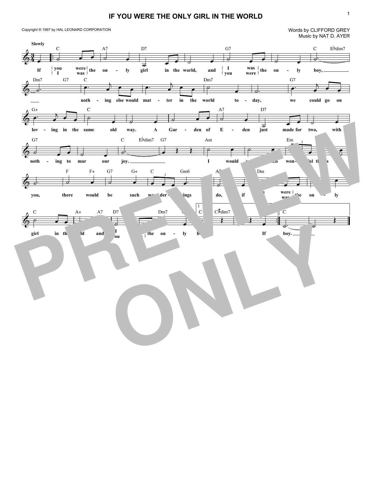 Produktbild zu: If You Were The Only Girl In The World