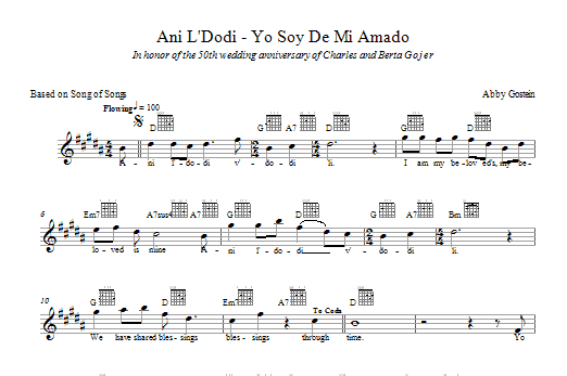 Product gallery: Page 1 of 1 Ani L'dodi, Abby Gostein