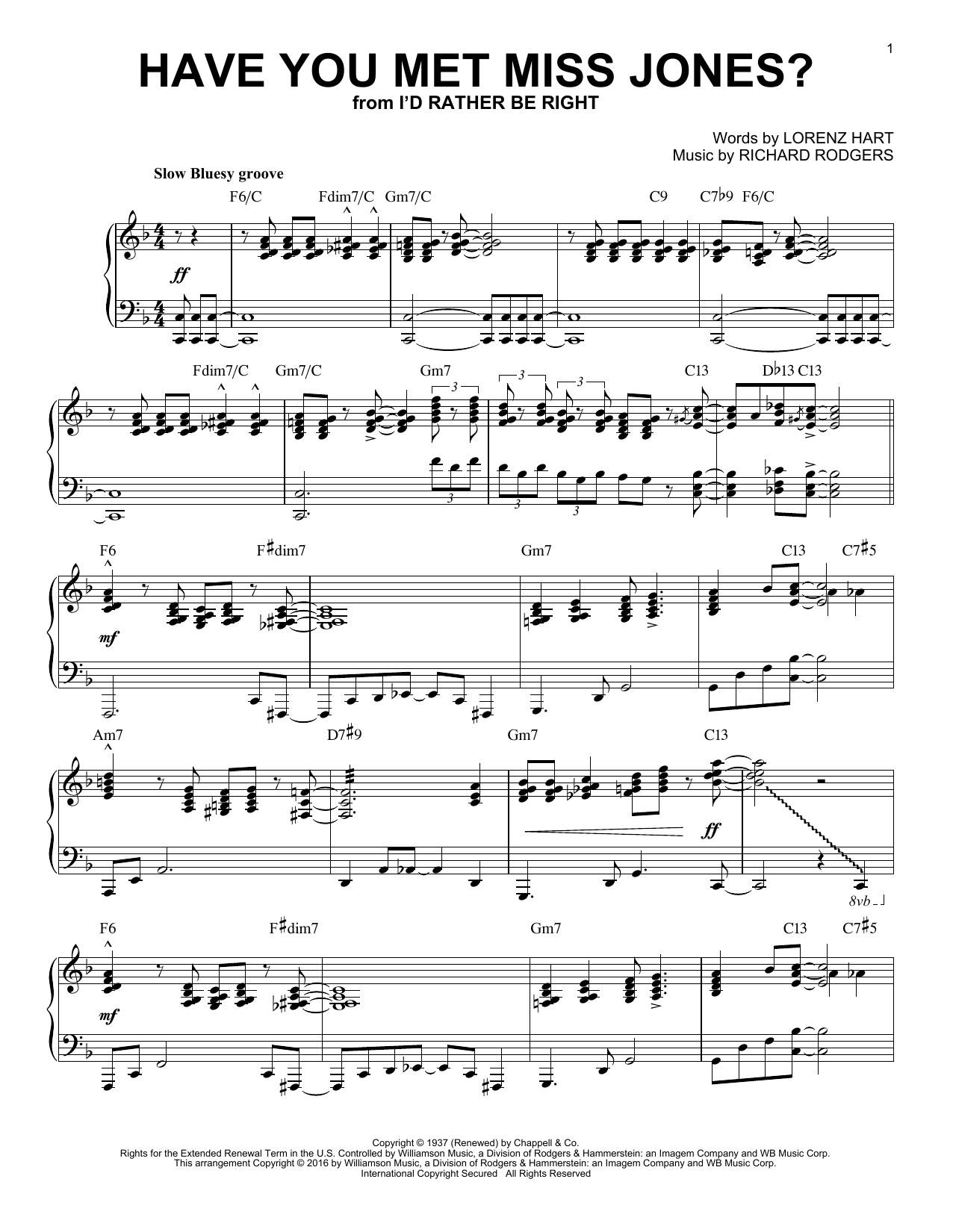 Product gallery: Page 1 of 1 Have You Met Miss Jones? (arr. Brent Edstrom), Rodgers & Hart