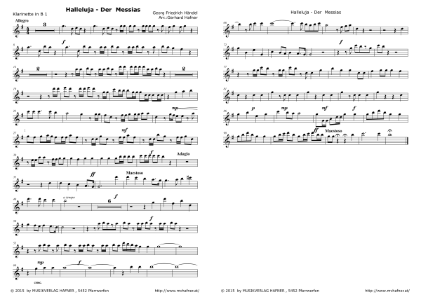 gallery: Halleluja aus Der Messias, , (Clarinet Quintet)