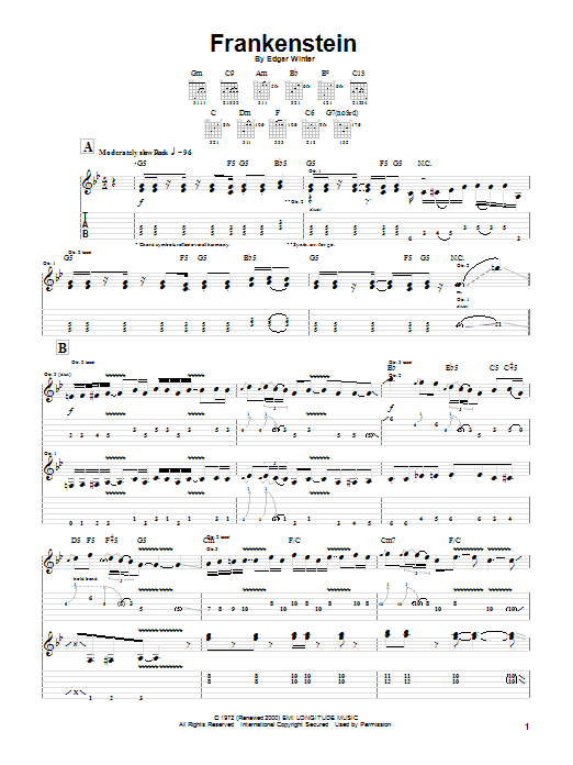 Produktgalerie: Seite 1 von 1 Frankenstein, The Edgar Winter Group, Gitarre