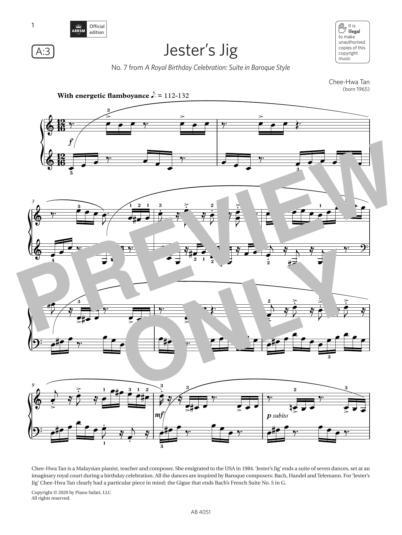 Product picture to: Jester's Jig (Grade 5, list A3, from the ABRSM Piano Syllabus 2023 & 2024)