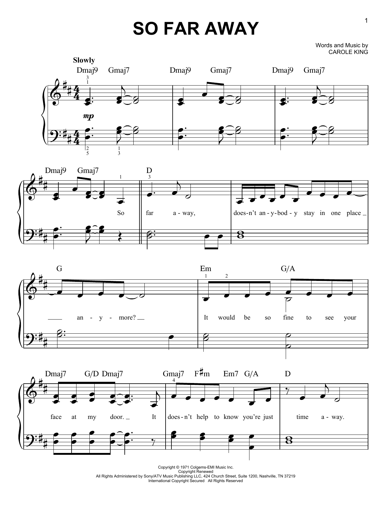 Product picture to:  So Far Away - Carole King