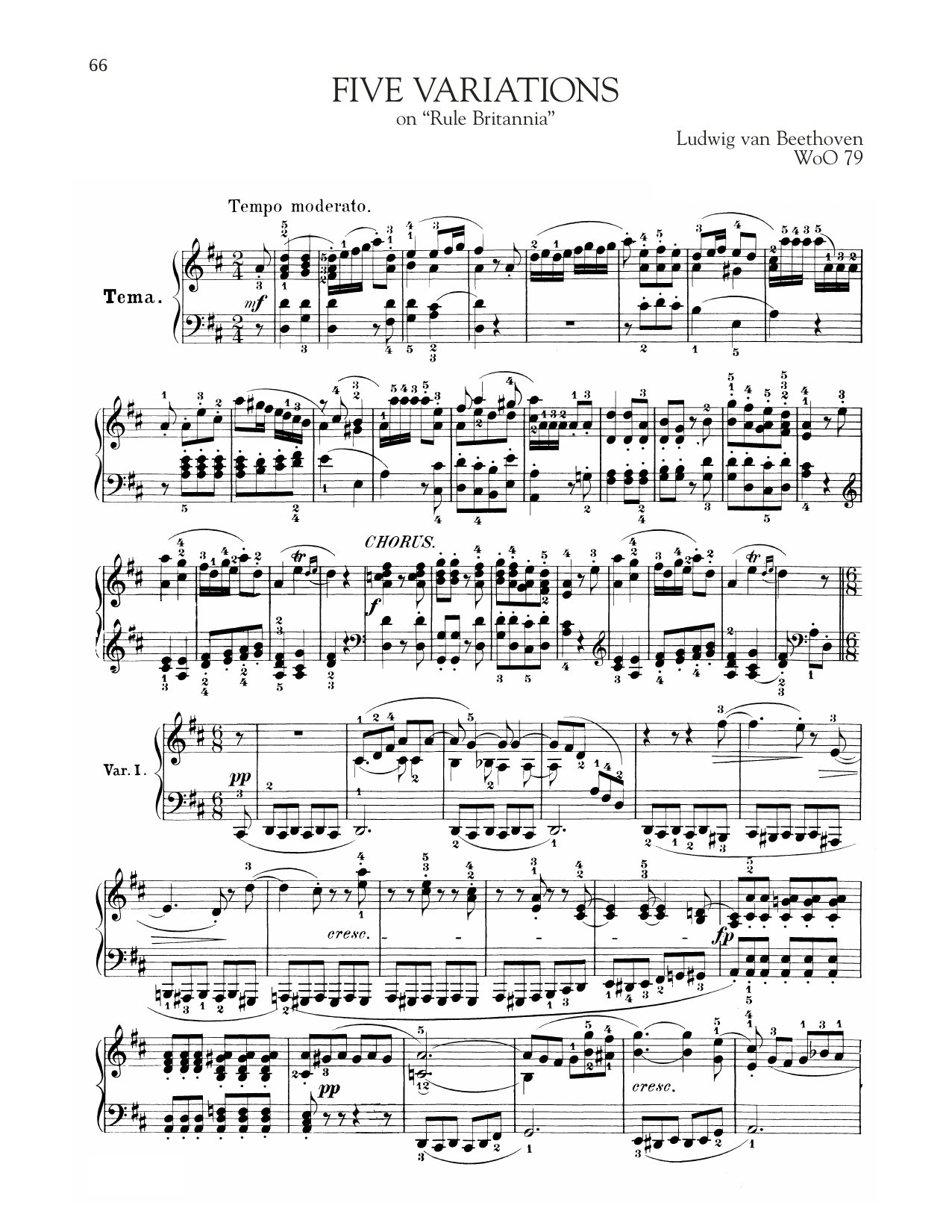 Product gallery: Page 1 of 1 5 Variations On Rule Britannia, WoO 79, Ludwig Van Beethoven