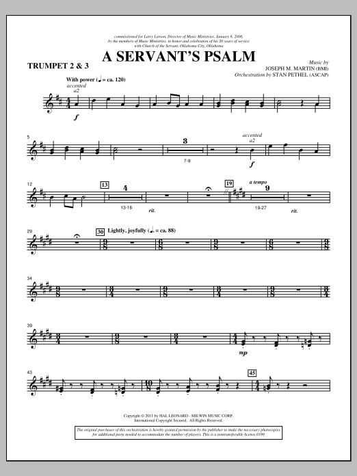 Product picture to: A Servant's Psalm - Bb Trumpet 2,3