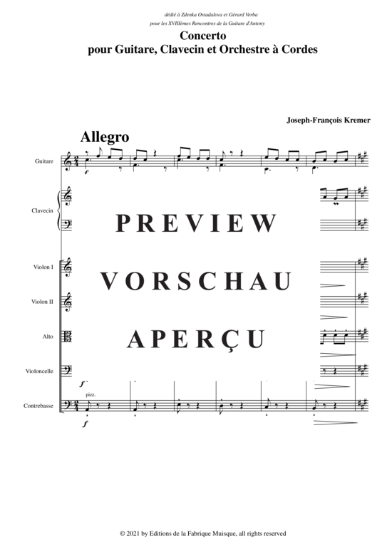 Product gallery: Page 3 of 21 Concerto pour guitare, clavecin et orchestre à cordes , , (guitar, harpsichord + string orchestra)