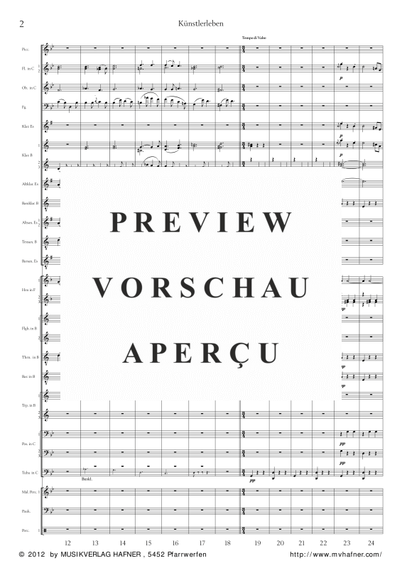 Product gallery: Page 7 of 11 Künstlerleben, , (large wind orchestra)