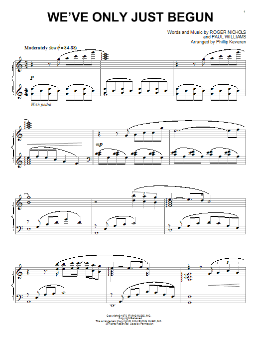 Product gallery: Page 1 of 1 We've Only Just Begun (arr. Phillip Keveren), Carpenters