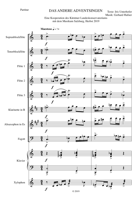 Product gallery: Page 1 of 11 Das andere Adventsingen, , (Mixed ensemble woodwinds, piano and percussion)