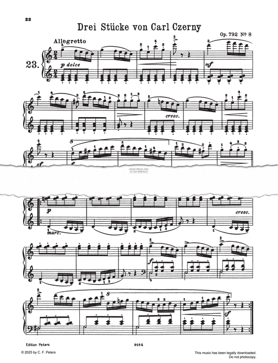 Produktgalerie: Seite 1 von 1 Drei Stücke, Op. 792, Nr. 8, 1, 2, Carl Czerny, Klavier