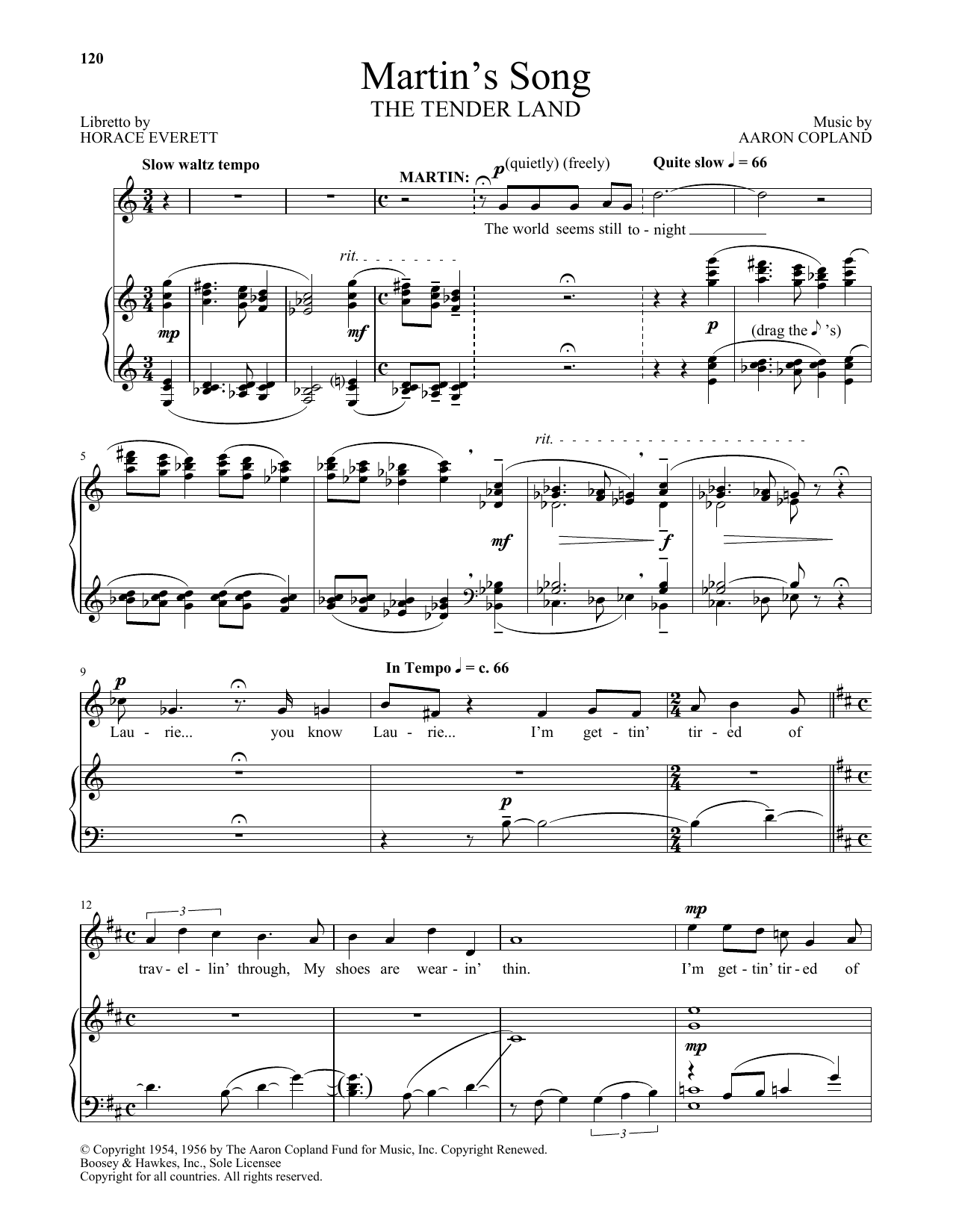 Product picture to: Martin's Song (from The Tender Land)
