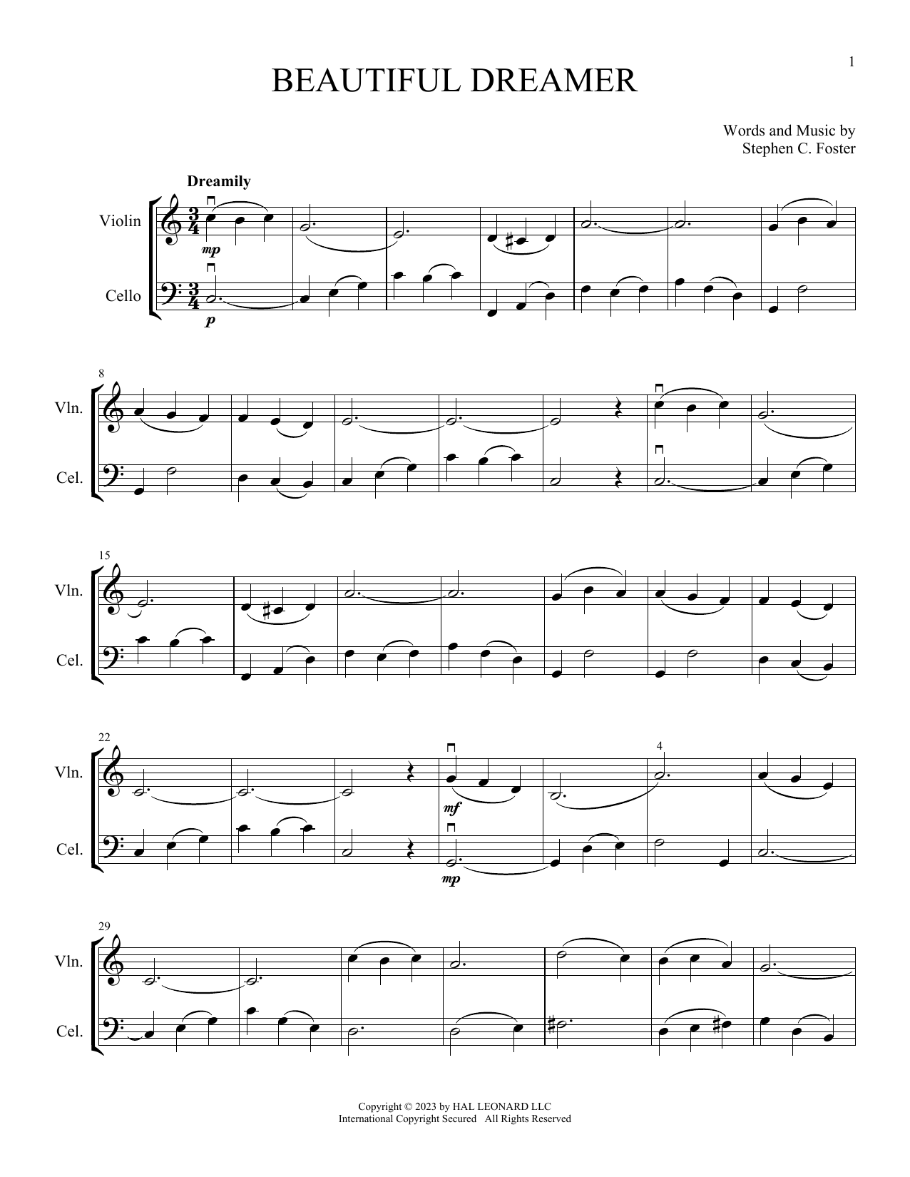 Product picture to: Beautiful Dreamer (arr. Michelle Hynson)
