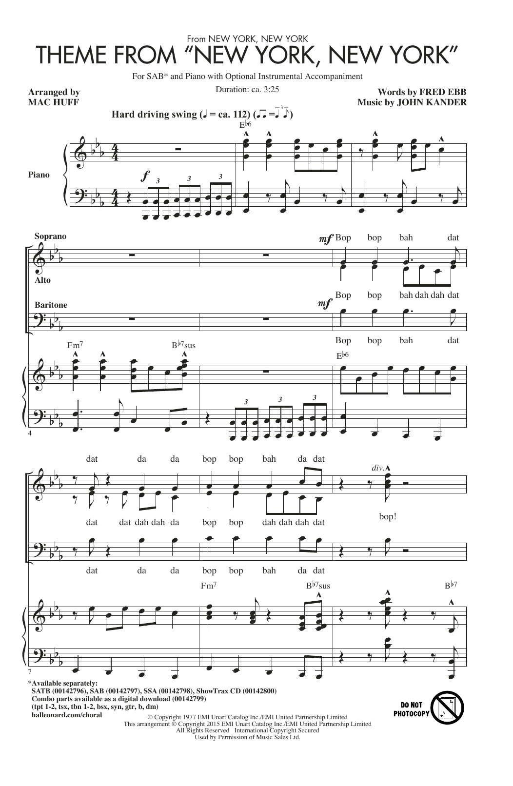 Produktbild zu: Theme From "New York, New York"