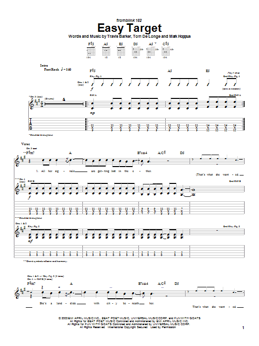 Produktgalerie: Seite 1 von 1 Easy Target, Blink-182, Gitarre