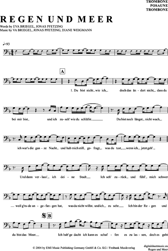 Product gallery: Page 1 of 4 Regen und Meer , Juli, (Posaune / Bariton)