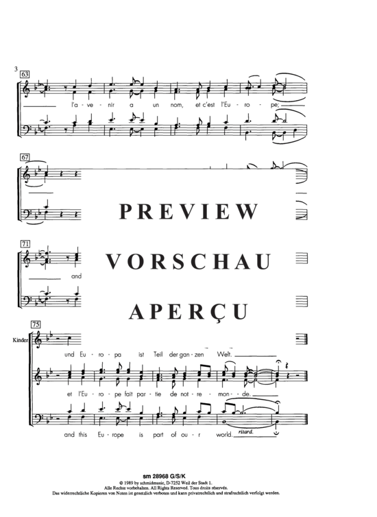 Product gallery: Page 5 of 6 Für Europa , , (soprano solo, mixed choir + piano), score