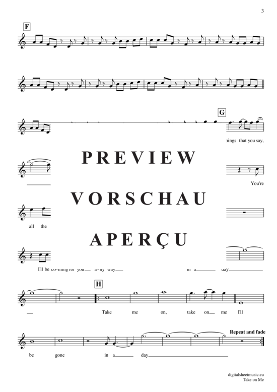 gallery: Take on me , A-ha, Trompete in B