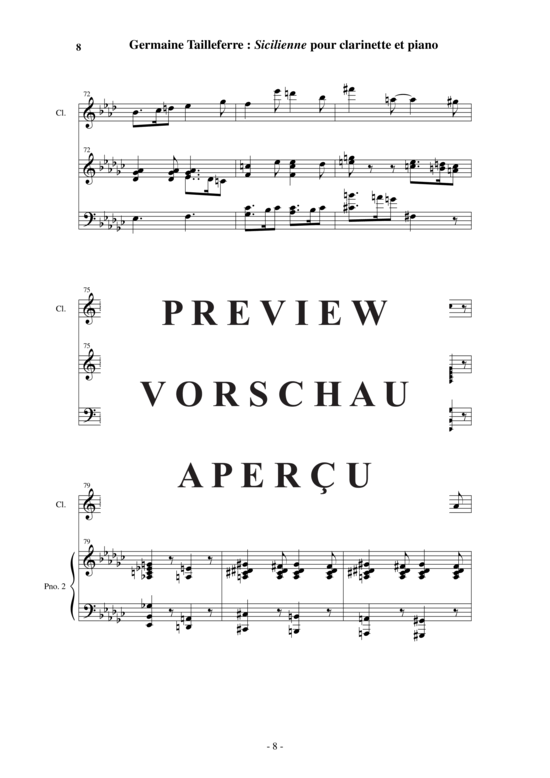 Product gallery: Page 9 of 13 Sicilienne , , (clarinet in Bb + piano)