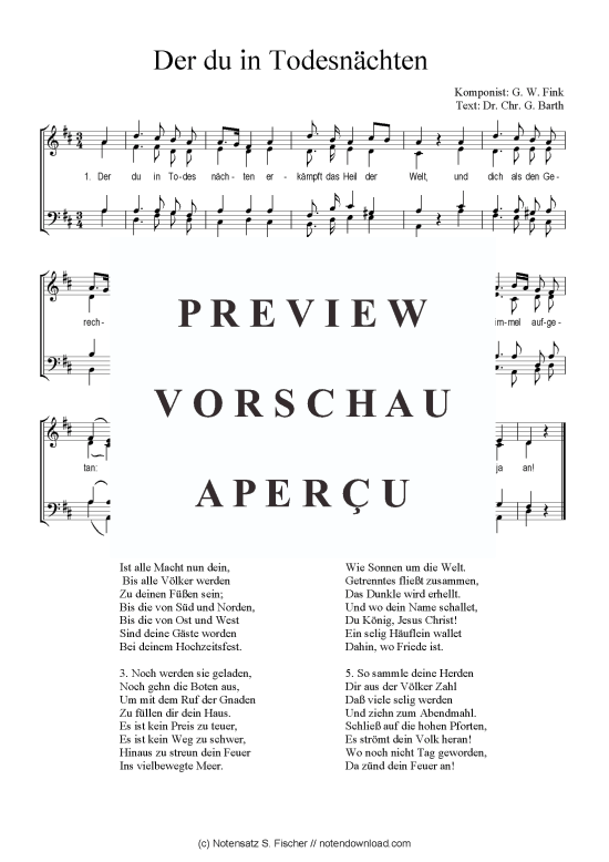 Produktbild zu: Der du in Todesnächten G. W. Fink / Dr. Chr. G. Barth