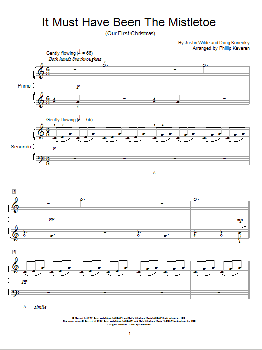 Product gallery: Page 1 of 1 It Must Have Been The Mistletoe (Our First Christmas) (arr. Phillip Keveren), Barbara Mandrell