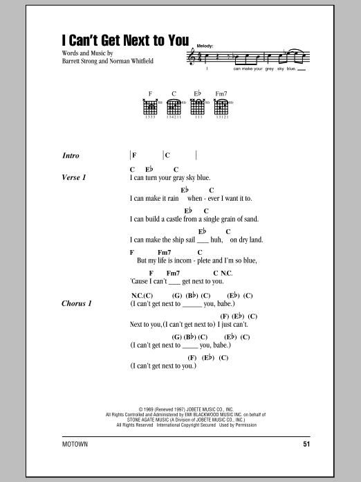 Produktgalerie: Seite 1 von 1 I Can't Get Next To You, The Temptations, Gitarre