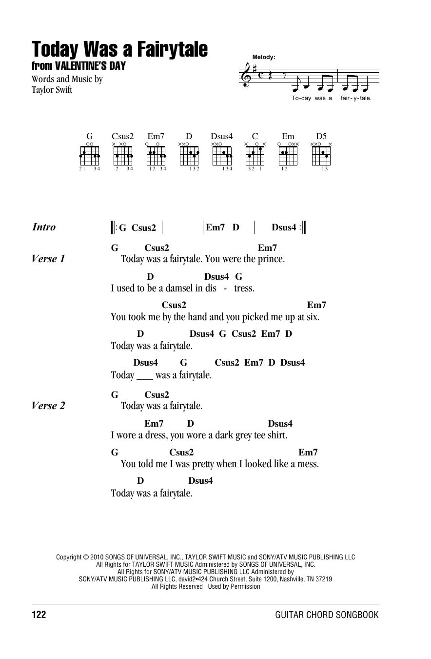 Produktgalerie: Seite 1 von 1 Today Was A Fairytale, Taylor Swift, Gitarre