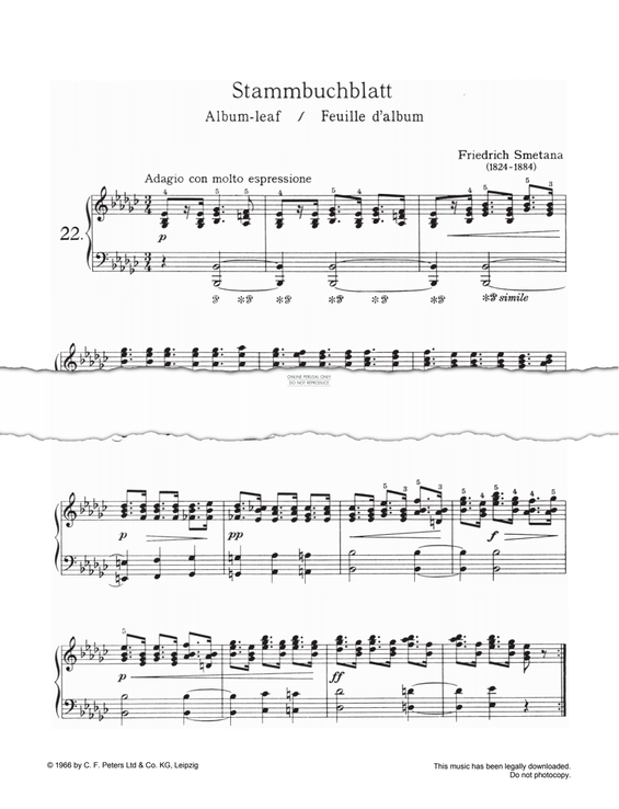 Produktgalerie: Seite 1 von 1 Album-leaf, Bedrich Smetana, Klavier