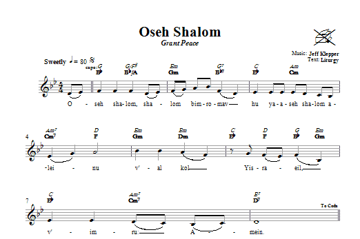 Product gallery: Page 1 of 1 Oseh Shalom (Grant Peace), Jeff Klepper