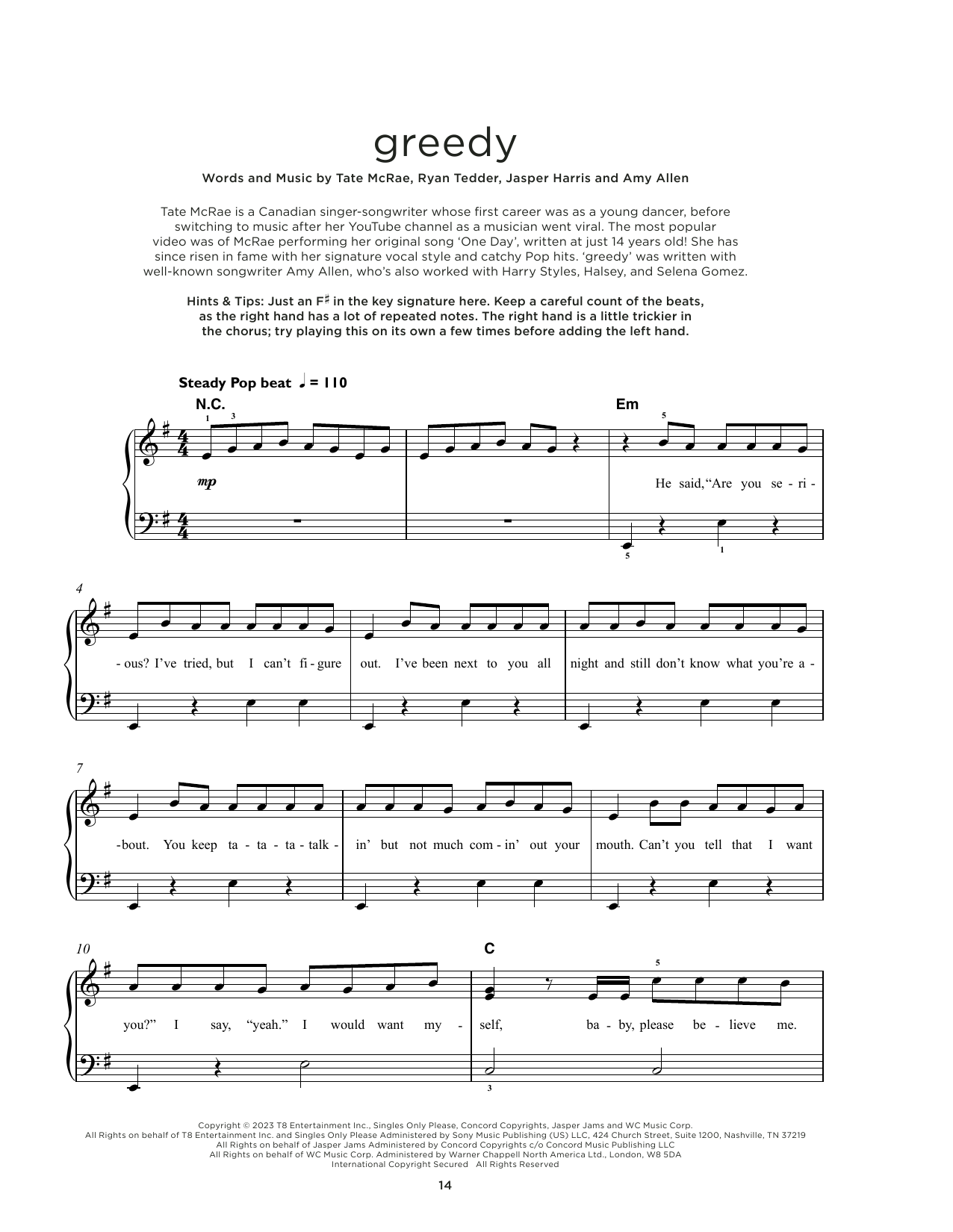 Produktbild zu:  greedy - Tate McRae