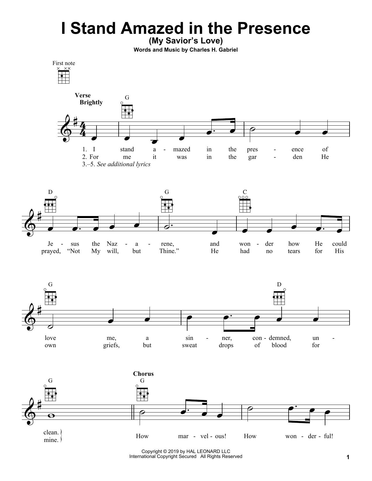 Product gallery: Page 1 of 1 I Stand Amazed In The Presence (My Savior's Love), Charles H. Gabriel