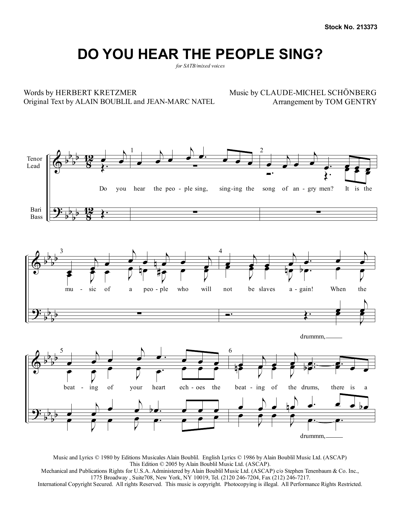 Produktbild zu: Do You Hear The People Sing? (from Les Miserables) (arr. Tom Gentry)