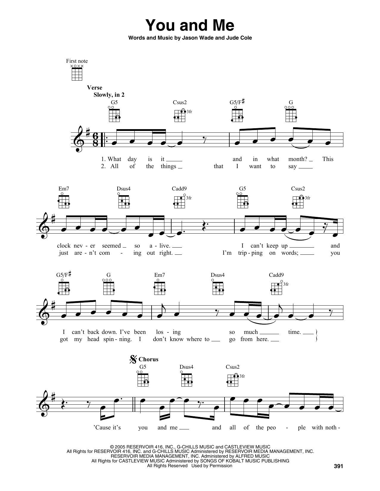 Produktgalerie: Seite 1 von 1 You And Me, Lifehouse, Ukulele