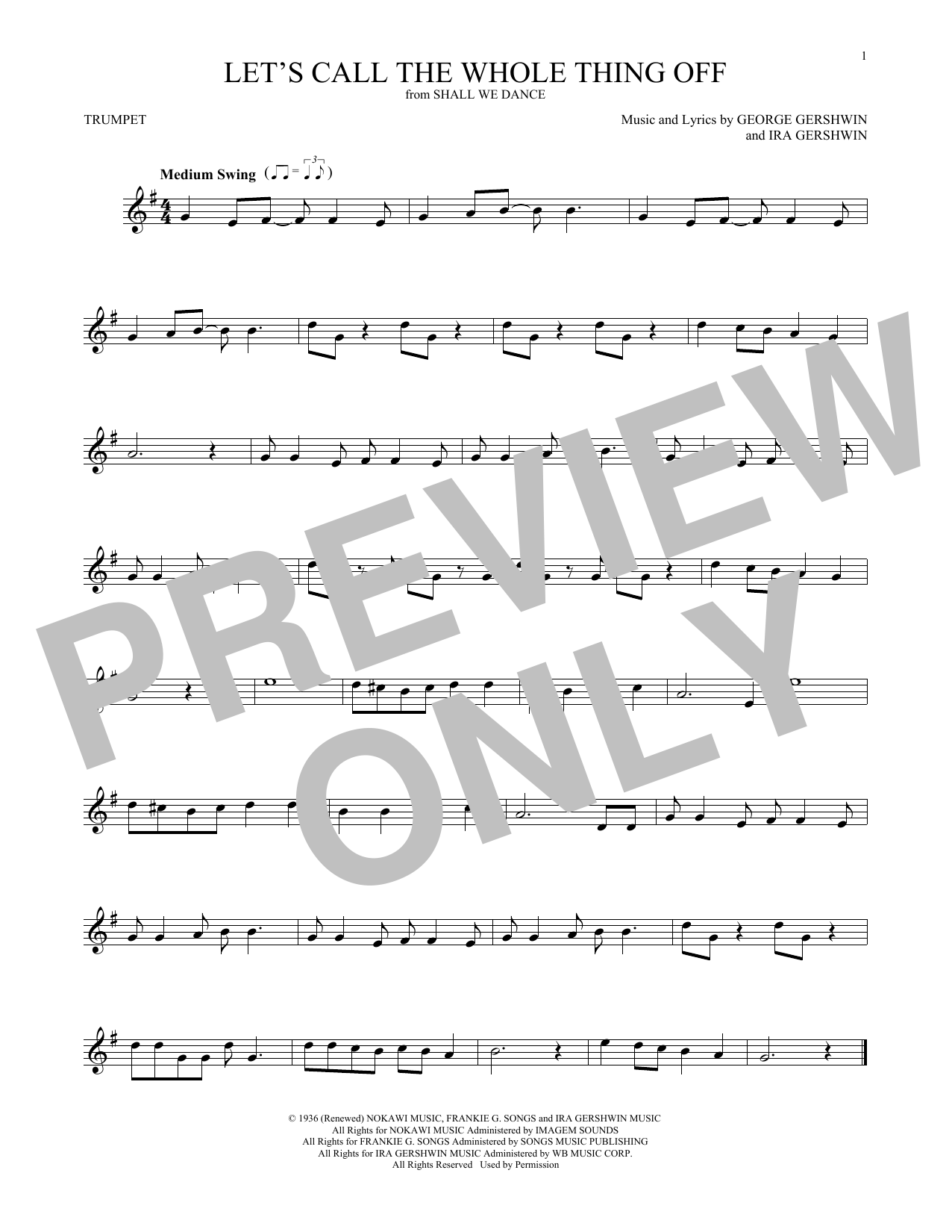 Produktgalerie: Seite 1 von 1 Let's Call The Whole Thing Off, George Gershwin, Trompete