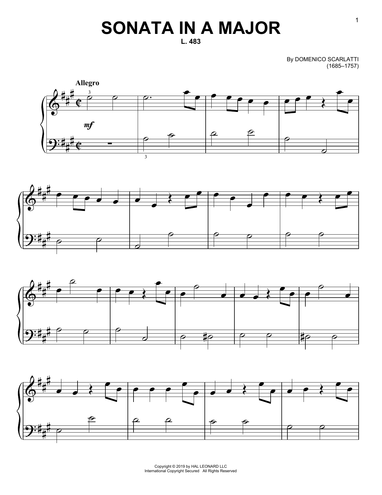 Product picture to: Sonata In A Major, L. 483