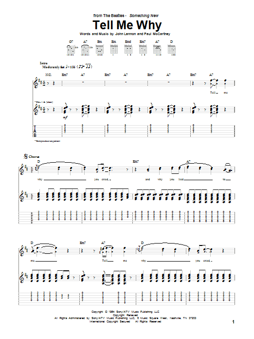 Product gallery: Page 1 of 1 Tell Me Why, The Beatles