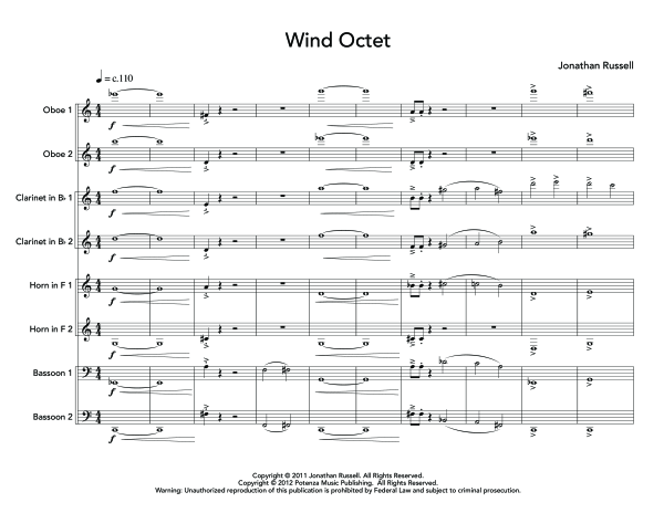 Produktgalerie: Seite 1 von 11 Wind Octet, , (Holzbläser Ensemble 2x Oboe, 2x Klarinette, 2x Horn und Fagott)