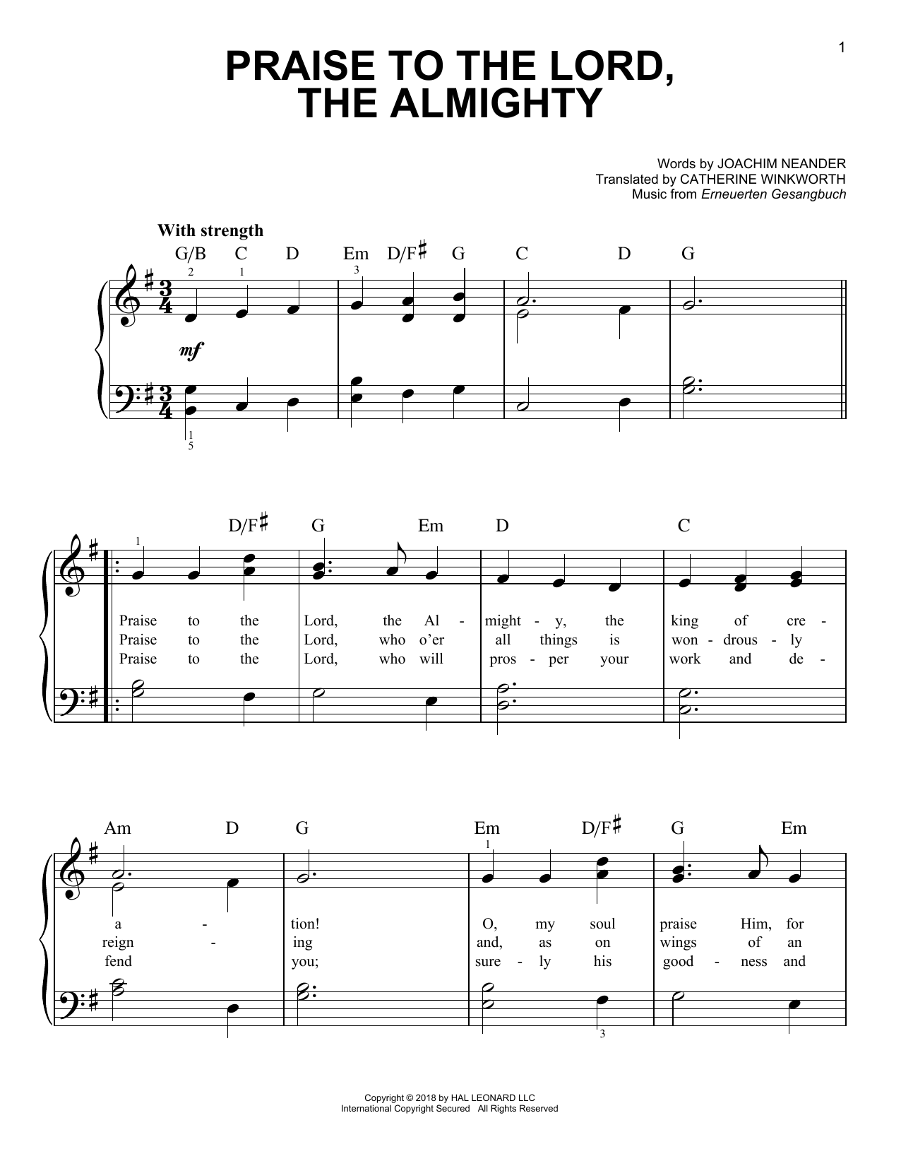 Produktbild zu: Praise To The Lord, The Almighty