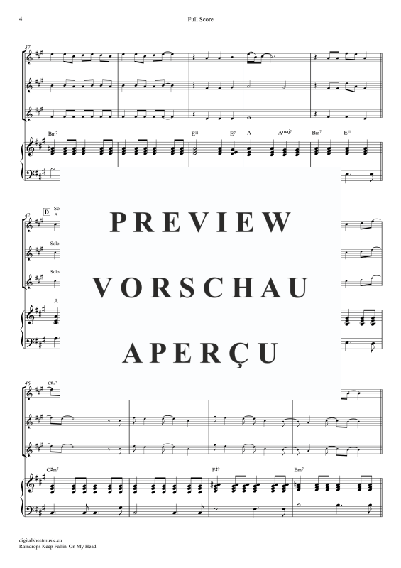 gallery: Raindrops Keep Falling On My Head, Thomas, B. J., (Violinen Trio + Klavier)