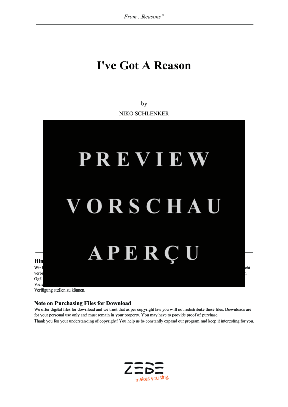 gallery: I´ve Got A Reason, , Gemischter Chor und Klavier