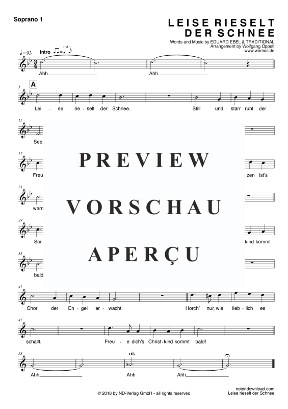 Produktgalerie: Seite 9 von 11 Leise rieselt der Schnee, , Frauenchor/Ensemble SAA und Klavier - E-Bass und Drum Set optional