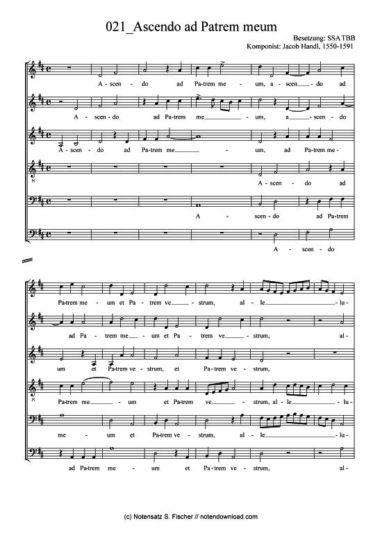 Product picture to: Ascendo ad Patrem meum Jacob Handl, 1550-1591 