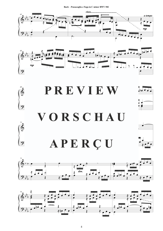 Produktgalerie: Seite 5 von 11 Passacaglia e Fuge in C-Moll BWV 582, , Cembalo/Klavier Solo
