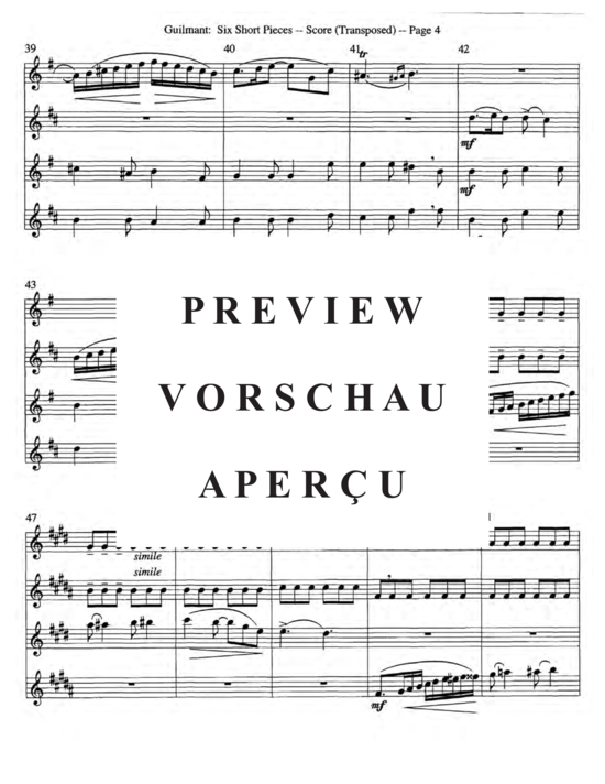 gallery: Sechs kurze Stücke, Op. 48 , , (Saxophon Quartett SATB)
