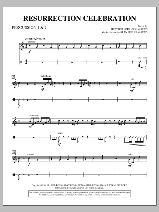Produktgalerie: Seite 1 von 1 Resurrection Celebration - Percussion 1 & 2, Heather Sorenson, Chor